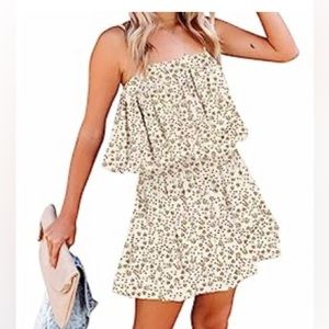 New!  Amazon pleated floral print tiered romper.